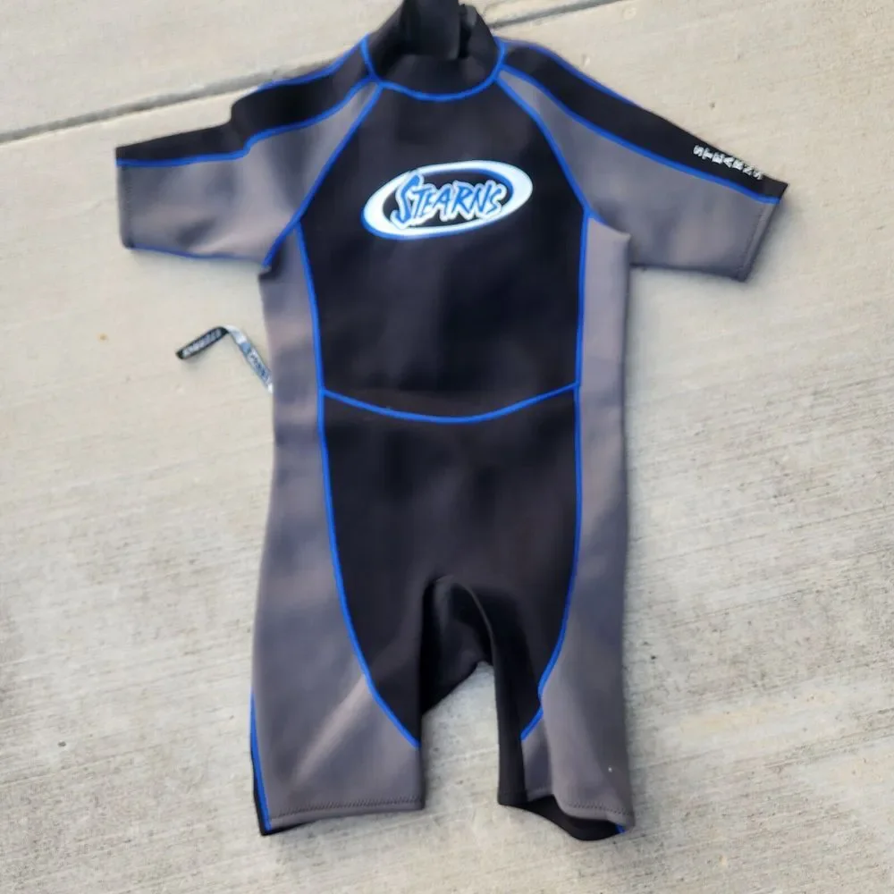 Men's Team Stearns Watersports Shorty Wetsuit Black/Gray Size L 2mm‎ Inseam 9